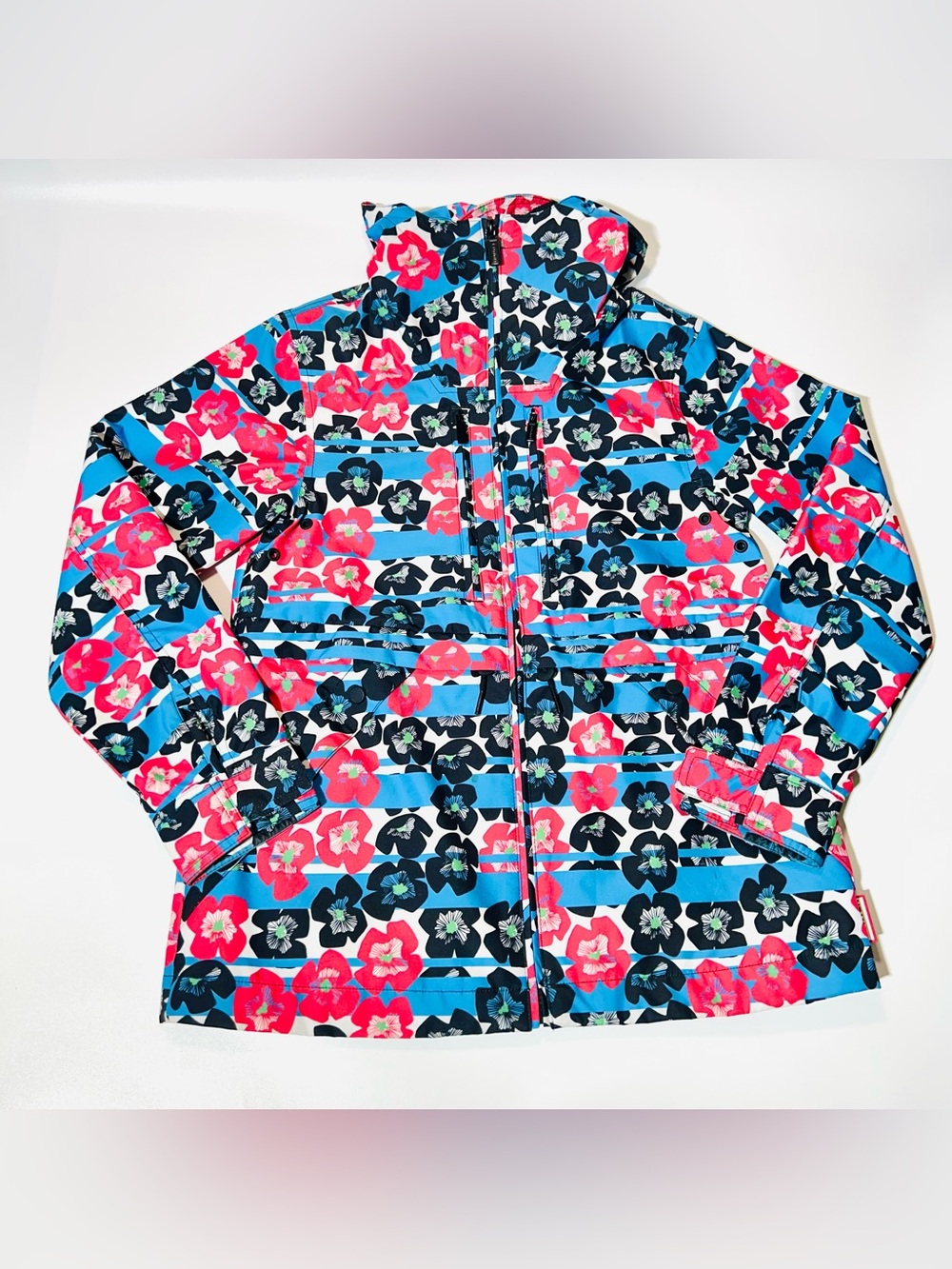 Hunter rain coat Original 3 layer Anorak hooded rain jacket pink women size XS